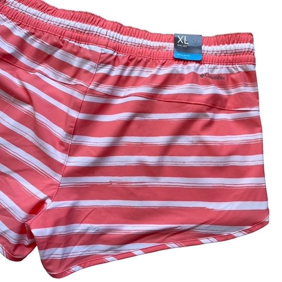 Columbia Women’s Bogata Bay Stretch UPF 50 Print Shorts Size XL Coral Stripe - Picture 7 of 9